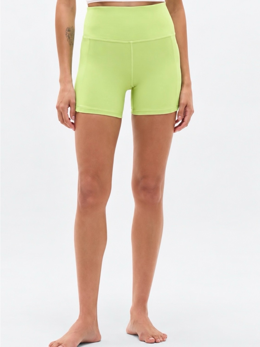 Athleta Interval Stash 5" Bike Shorts Citron Sz L